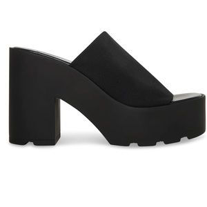 Sami black Steve Madden platform slide sandal